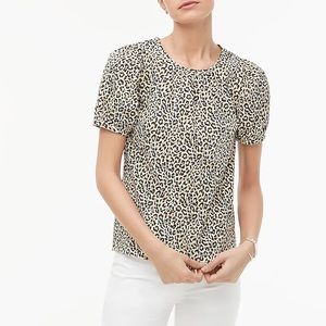 J. Crew: Leopard Puff Sleeve Shirt